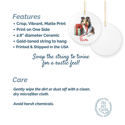 Shetland Sheepdog Ornament with Custom Name