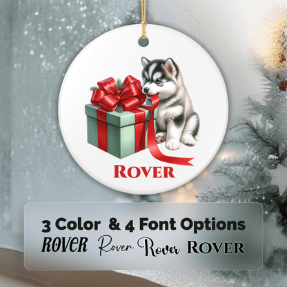 Siberian Husky Ornament with Custom Name