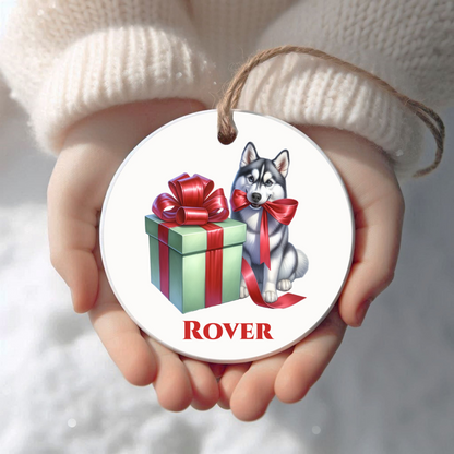 Siberian Husky Ornament with Custom Name