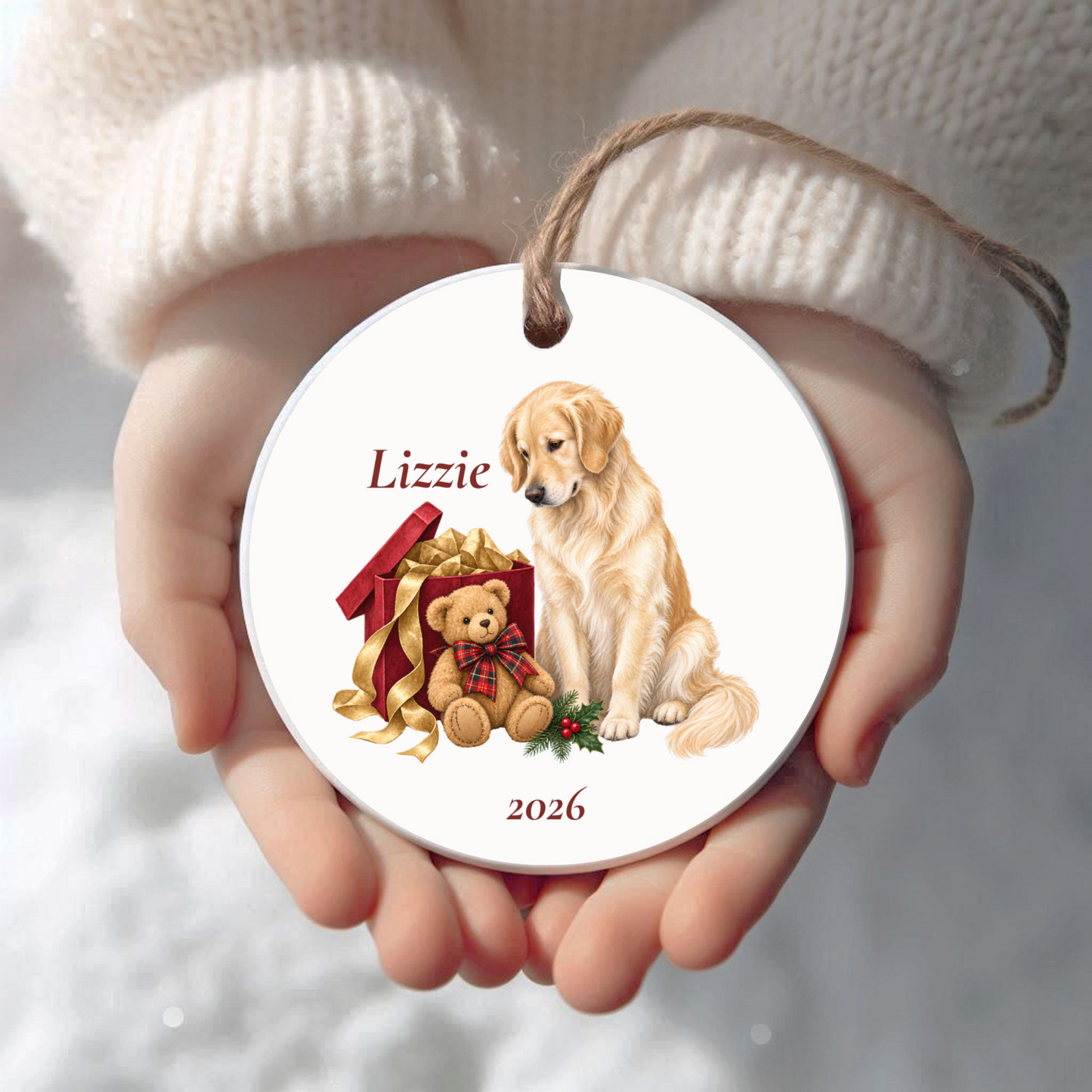 Golden Retriever English Cream · Bear Necessities Collection · Personalized Ornament