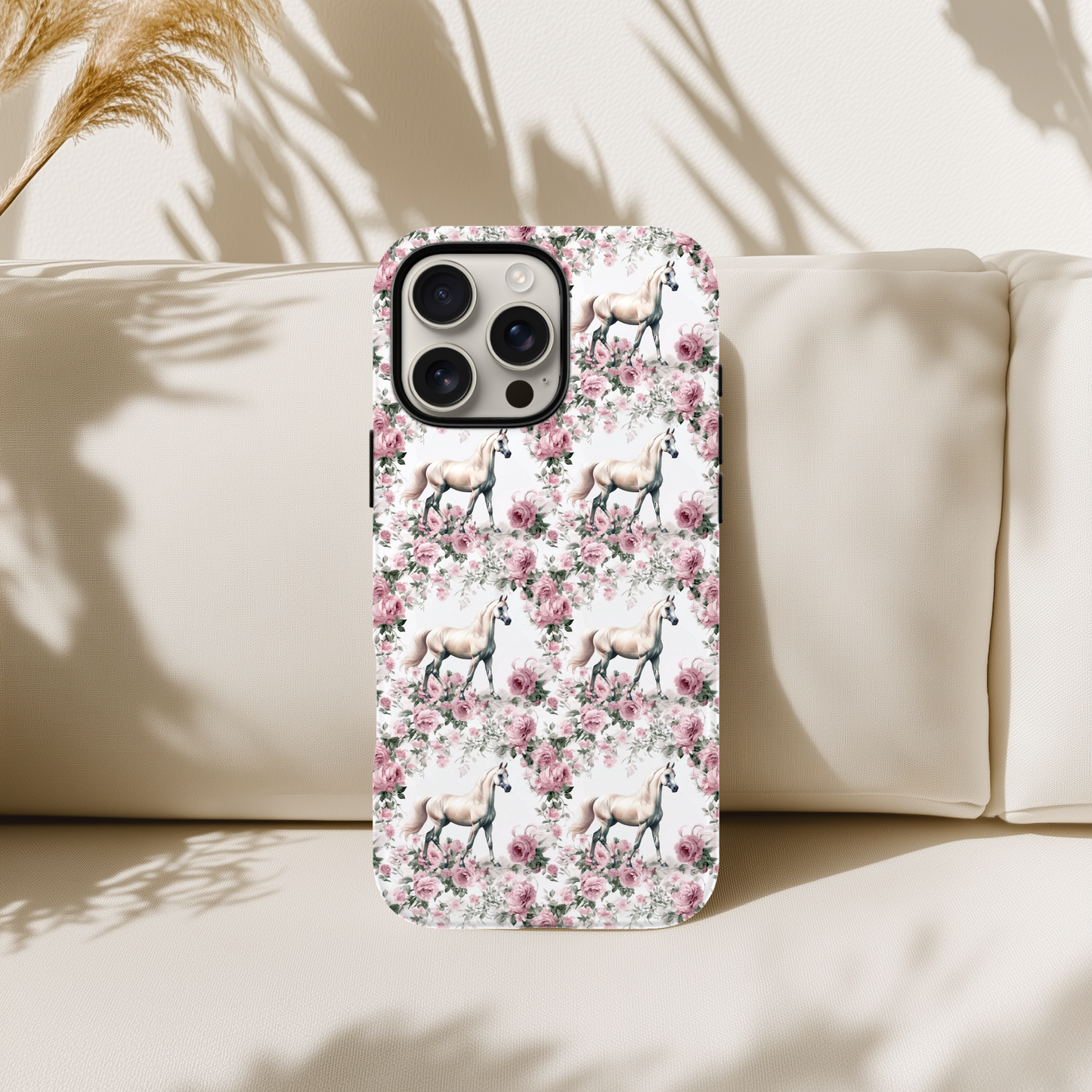 Arabian Horse Phone Case - Floral Rose Pattern