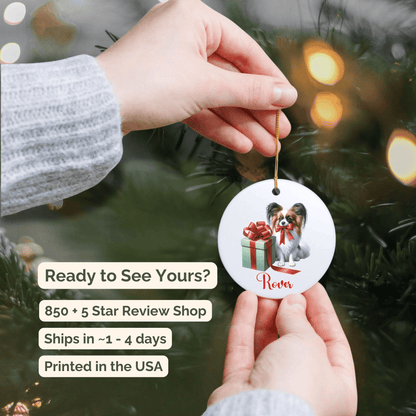 Papillon Ornament with Custom Name