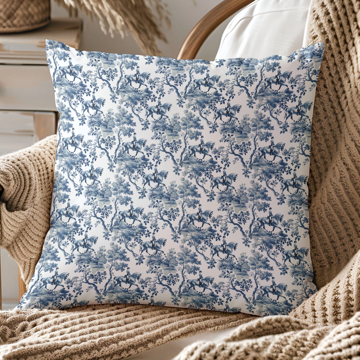 Horse Pillow Cover - Dressage Equestrian Toile
