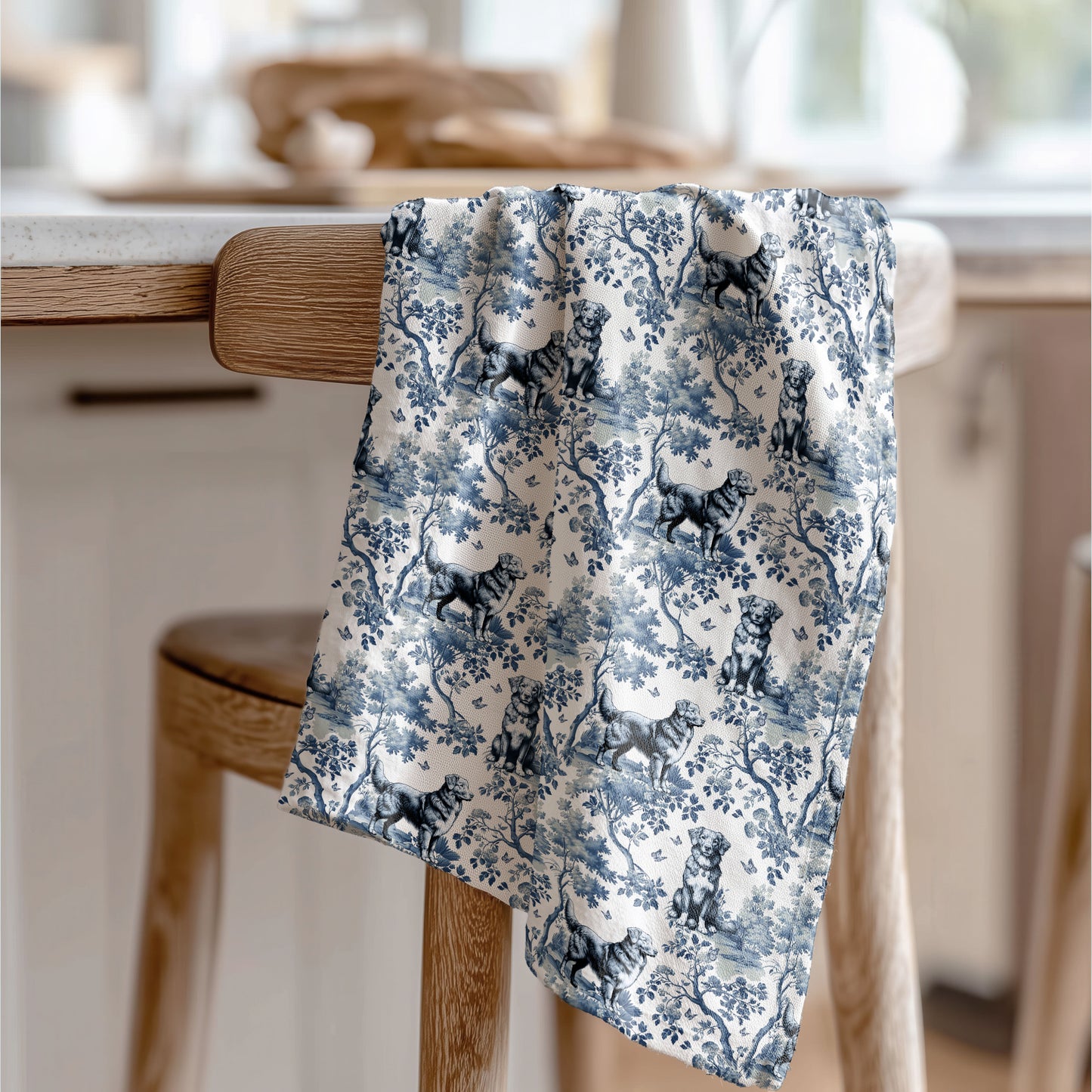 Nova Scotia Duck Tolling Dog Cotton Tea Towels - Toile Pattern