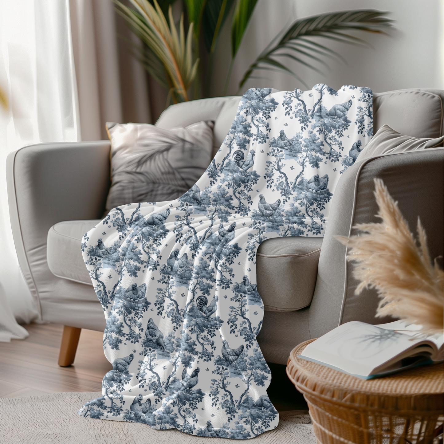 Chicken Blanket - Toile Pattern