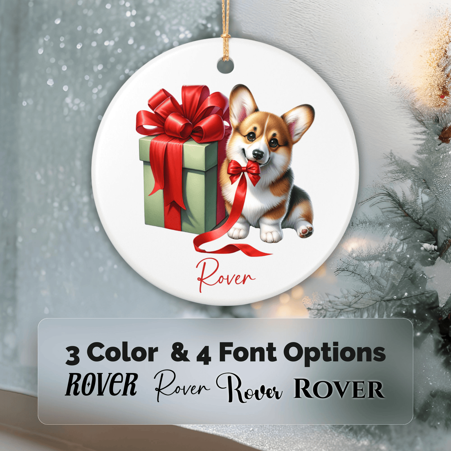 Corgi Ornament with Custom Name