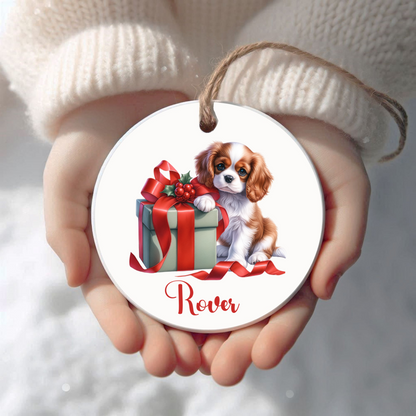 Cavalier King Charles Spaniel Ornament with Custom Name