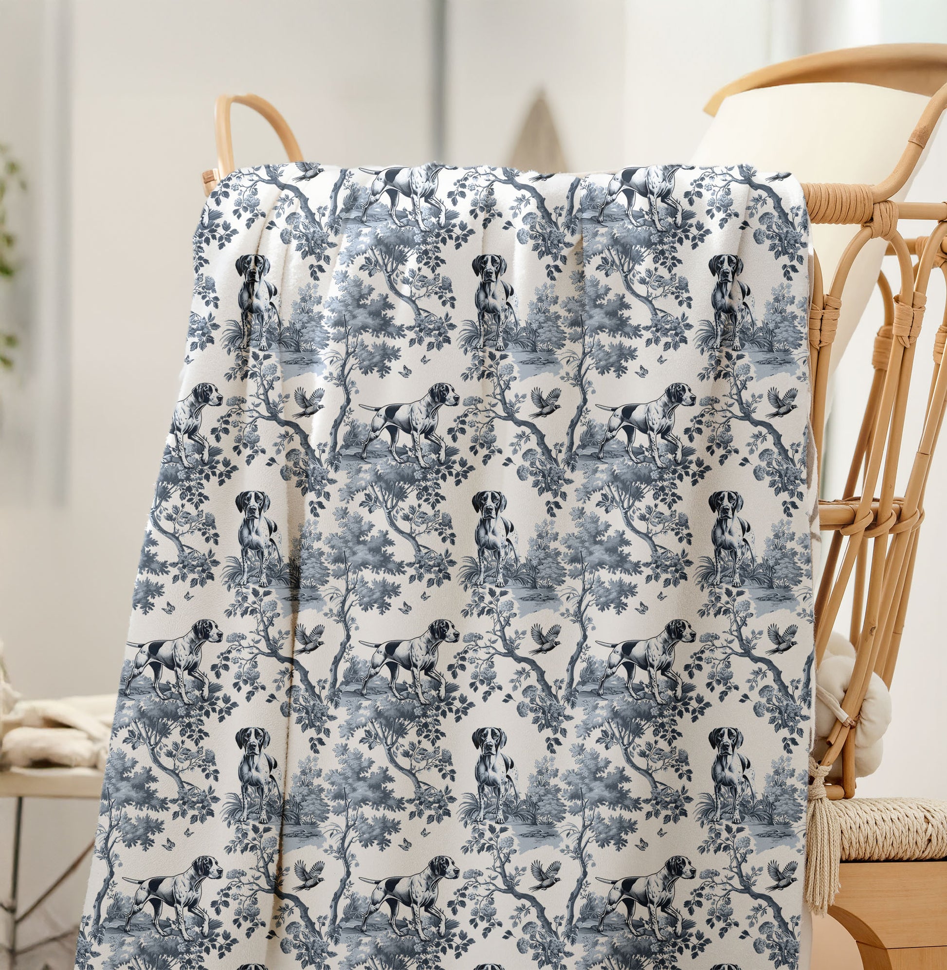 Toile English Pointer throw blanket, 30 by 40 inches