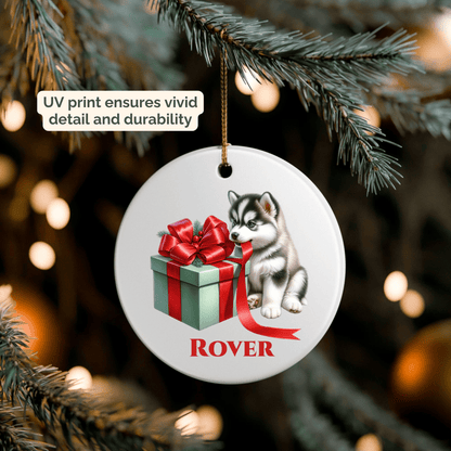 Siberian Husky Ornament with Custom Name