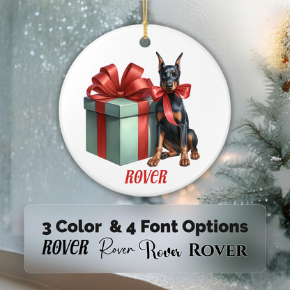 Doberman Ornament with Custom Name