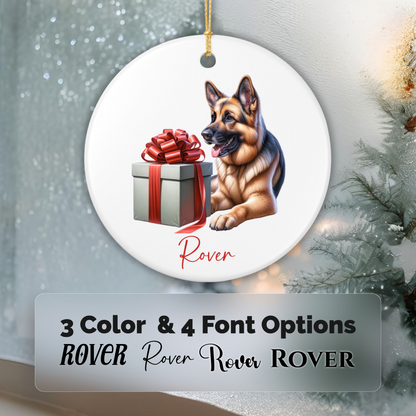 German Shepherd Ornament with Custom Name