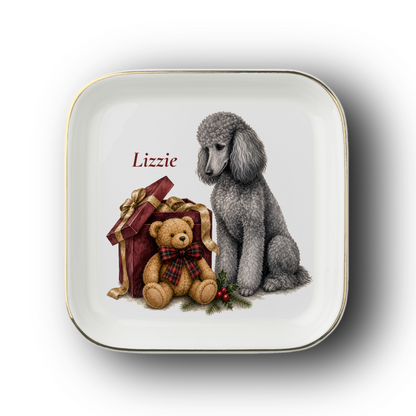 Standard Poodle jewelry dish on a white background
