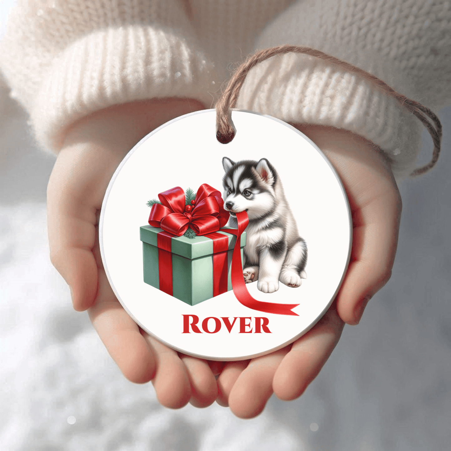 Siberian Husky Ornament with Custom Name