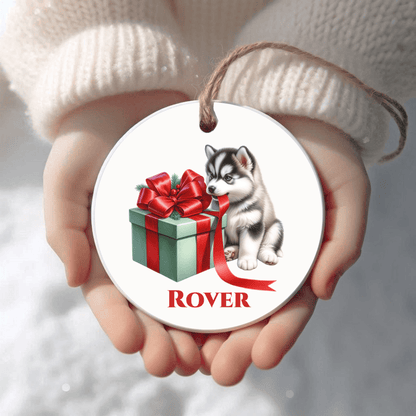 Siberian Husky Ornament with Custom Name
