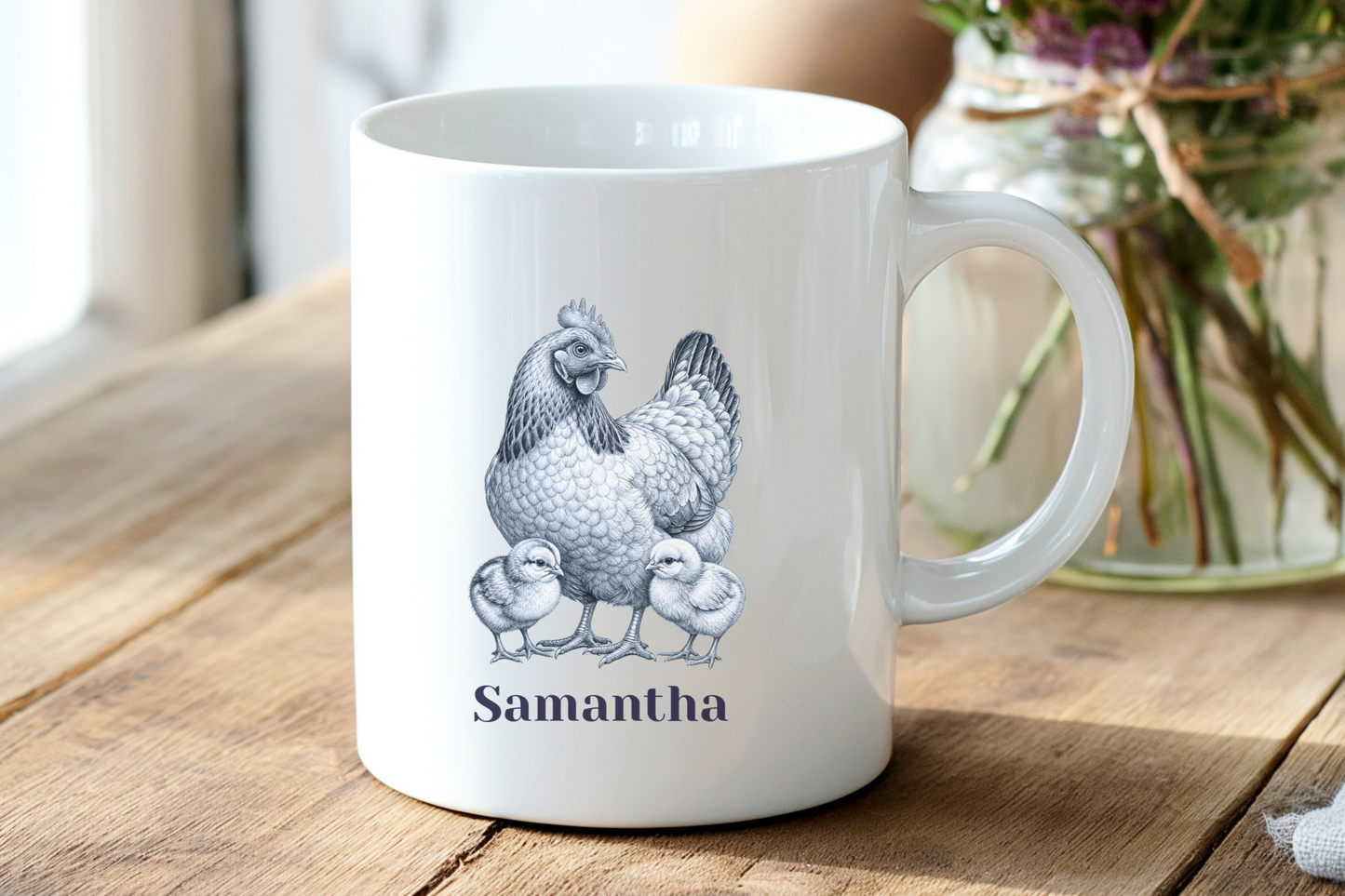 Chicken with Chicks Mug - Personalized