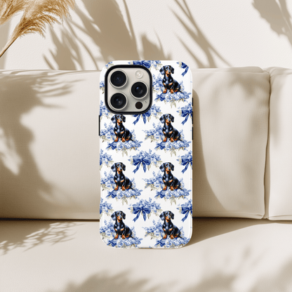 Dachshund Phone Case - Toile Pattern