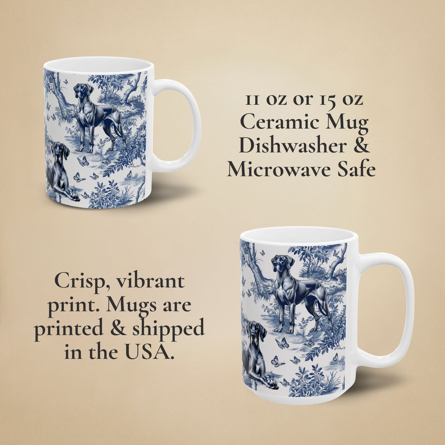 Great Dane Mug - Toile