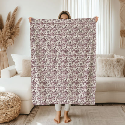 German Shorthaired Pointer Blanket - Pink Toile Pattern