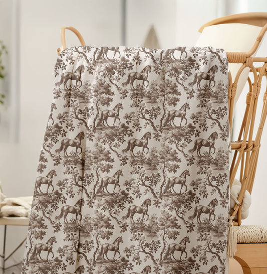 Horse Blanket - Brown Toile Pattern