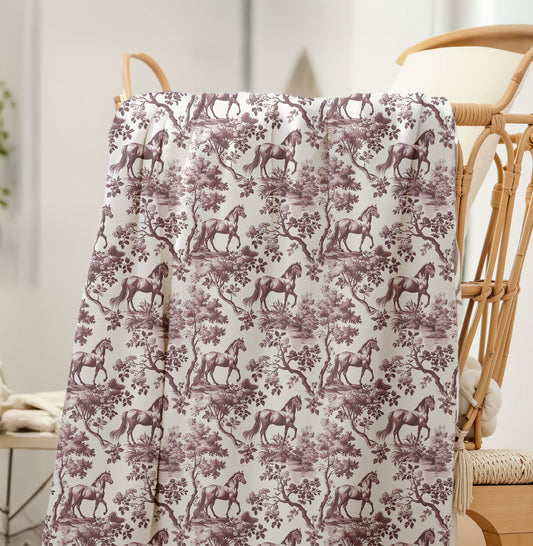 Horse Blanket - Pink Toile Pattern
