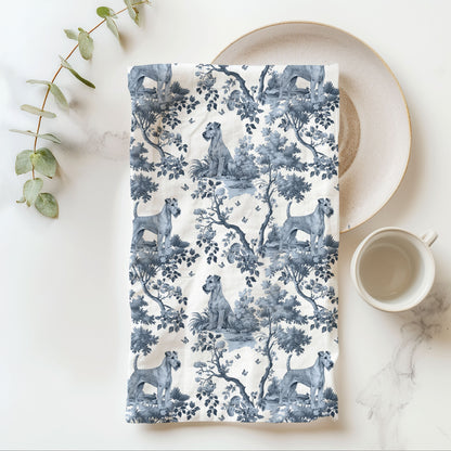 Irish Terrier Cotton Tea Towels -Toile Pattern