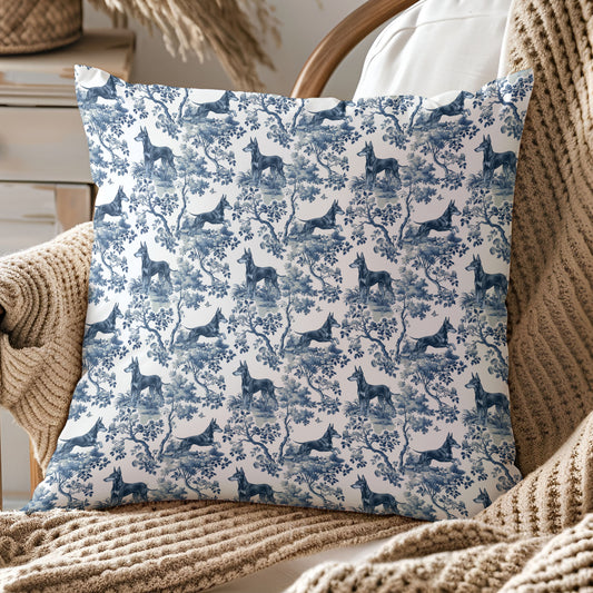 Manchester Terrier Pillow Cover - Toile Pattern