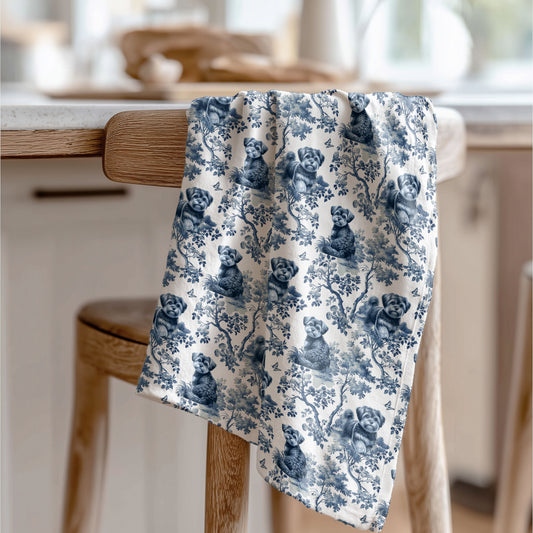 Morkie · Garden Toile Tea Towel