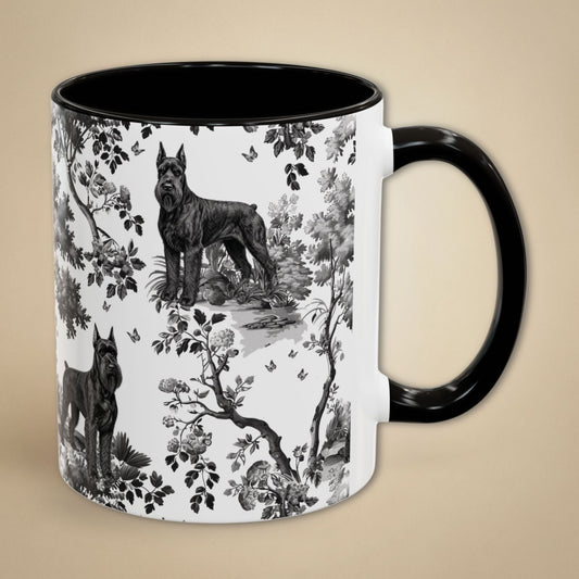 Giant Schnauzer Mug - Black Toile Pattern
