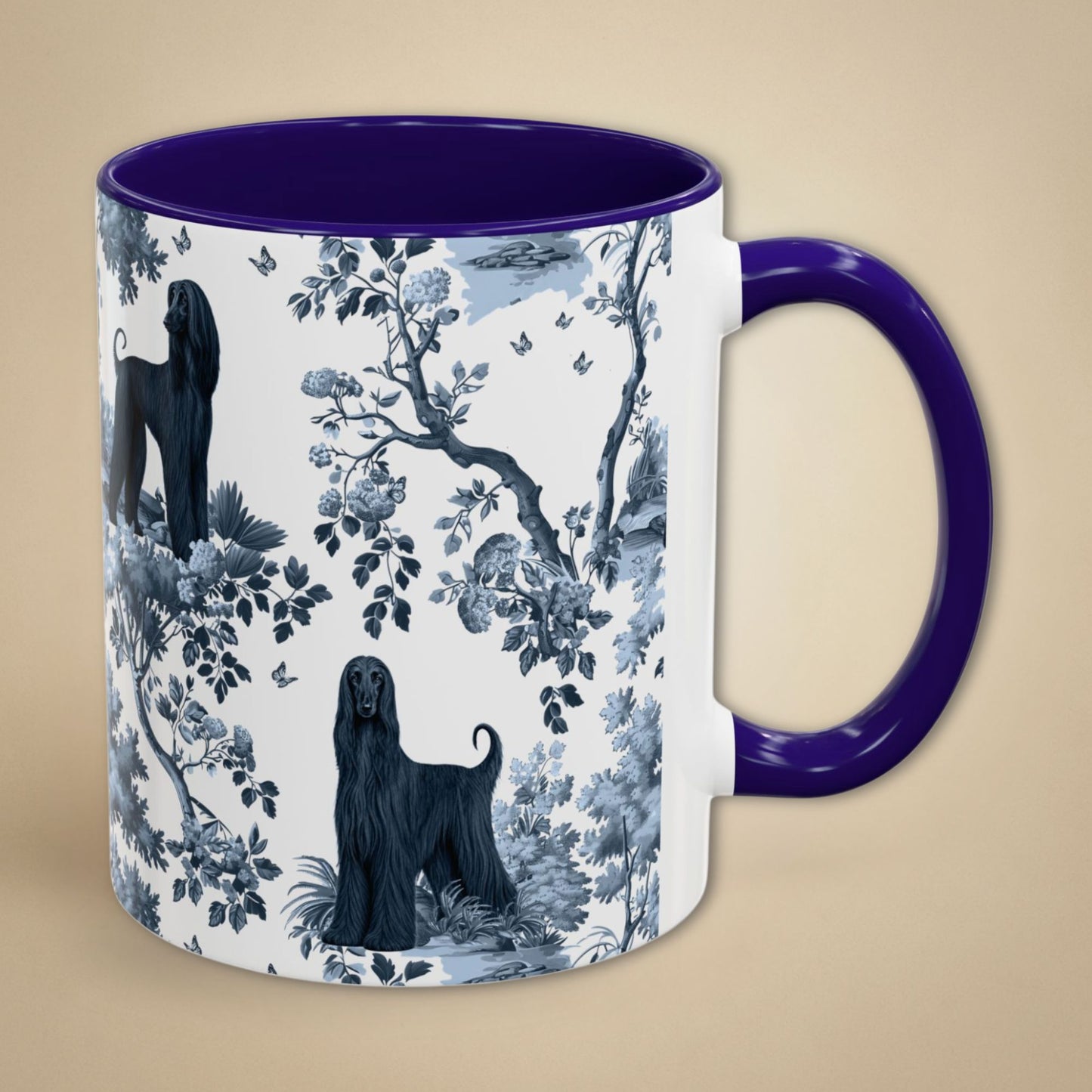 Afghan Hound Mug - Toile Pattern
