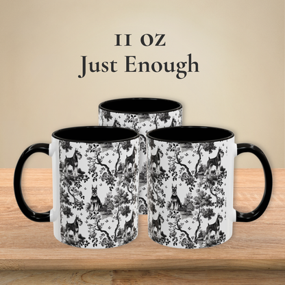 Standard Schnauzer Mug -  B&W Toile Pattern