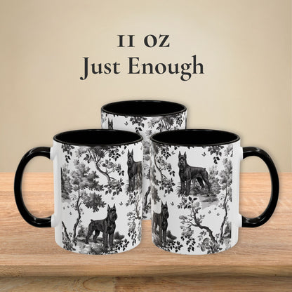 Giant Schnauzer Mug - Black Toile Pattern
