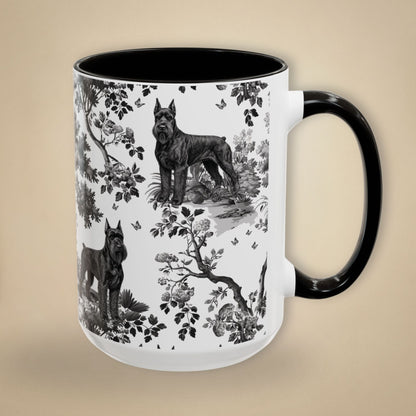 Giant Schnauzer Mug - Black Toile Pattern