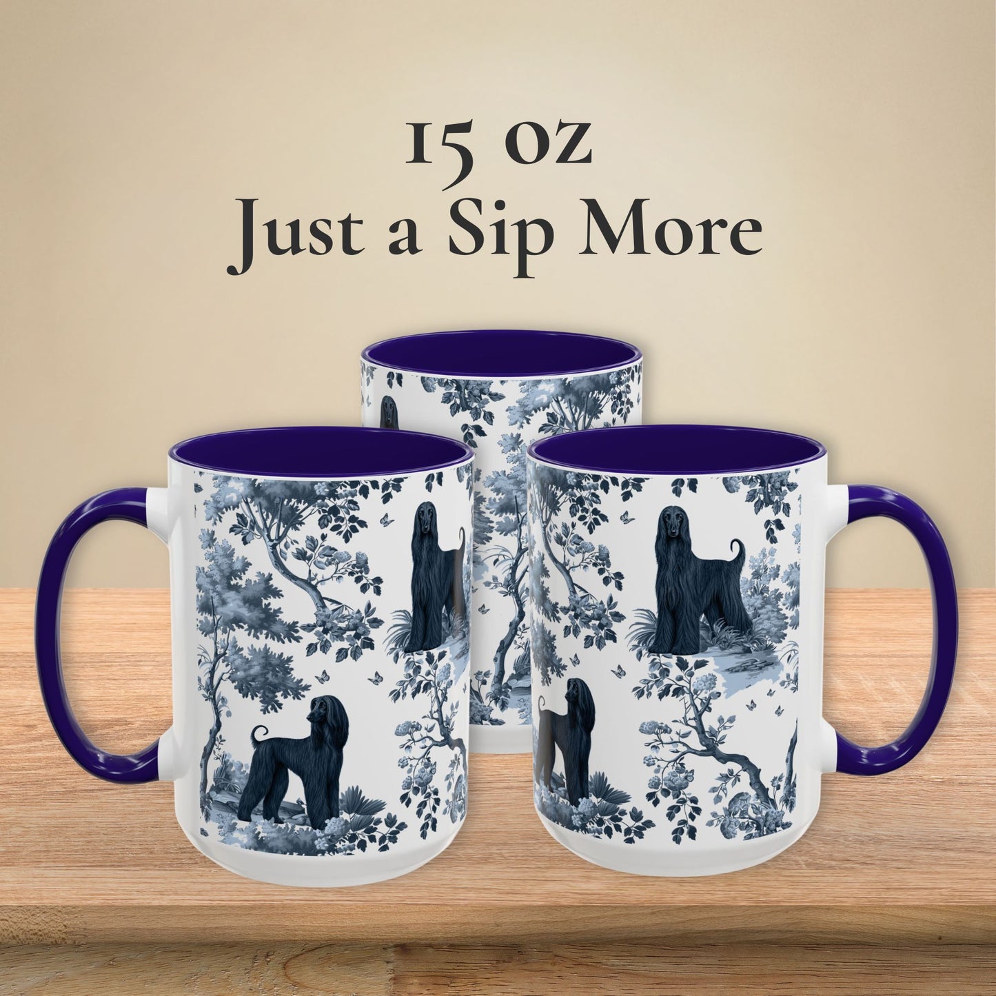 Afghan Hound Mug - Toile Pattern