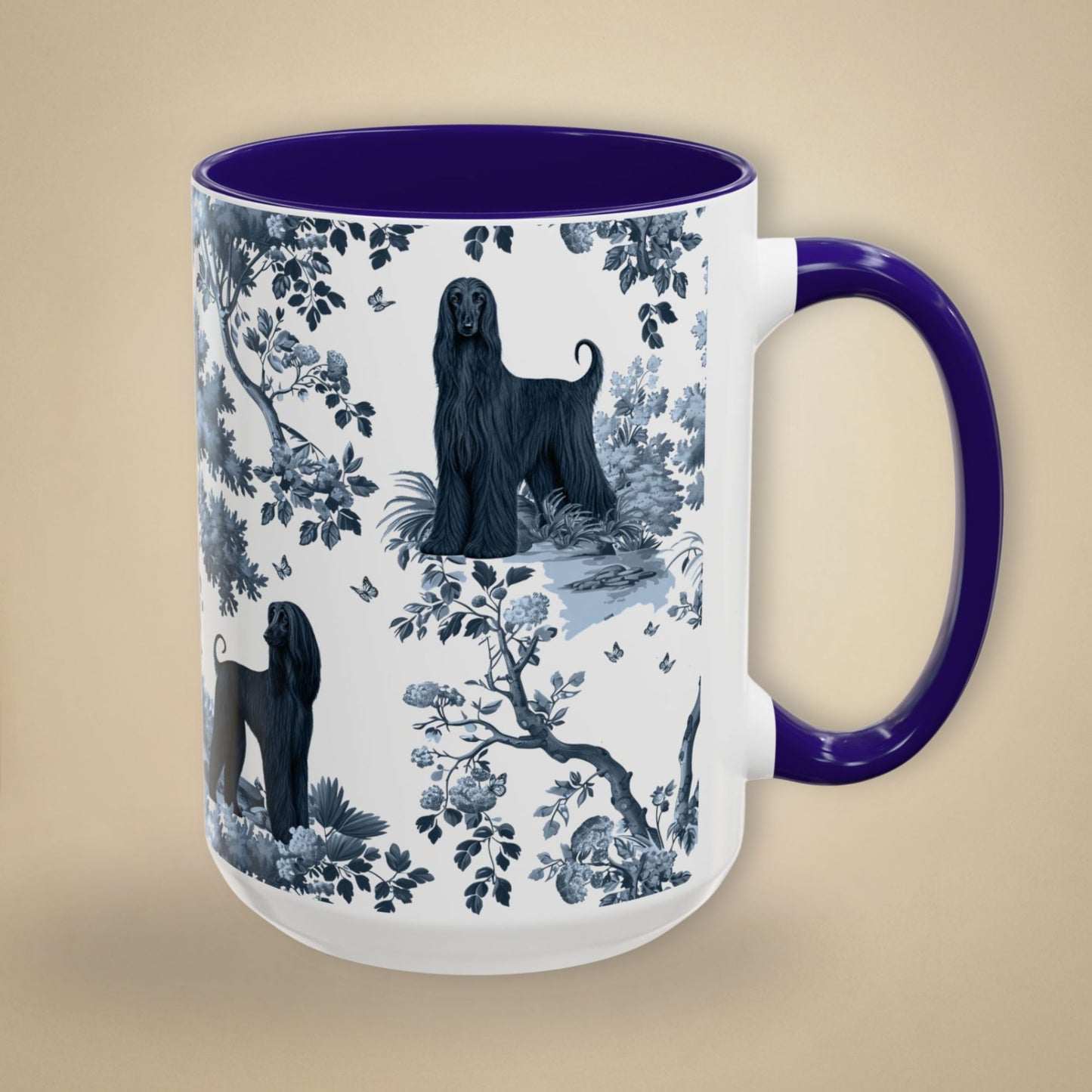 Afghan Hound Mug - Toile Pattern