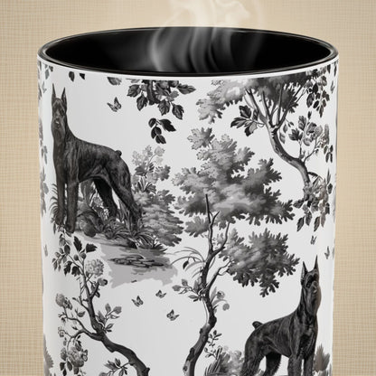 Giant Schnauzer Mug - Black Toile Pattern