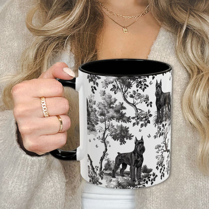 Giant Schnauzer Mug - Black Toile Pattern
