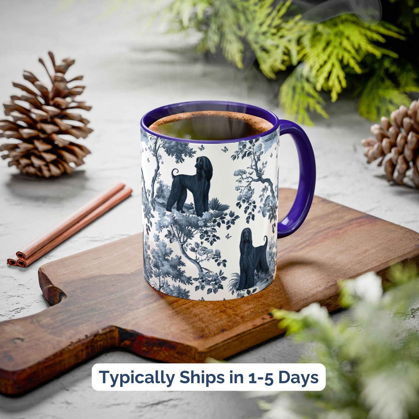 Afghan Hound Mug - Toile Pattern