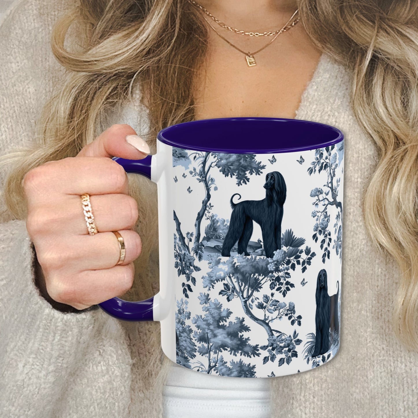 Afghan Hound Mug - Toile Pattern