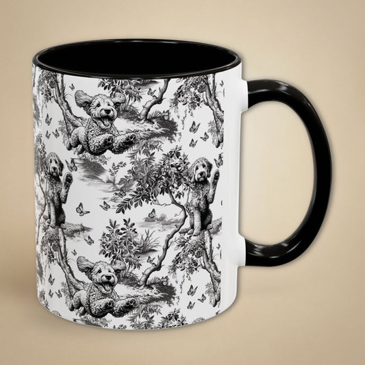Goldendoodle Mug - Black Toile Pattern