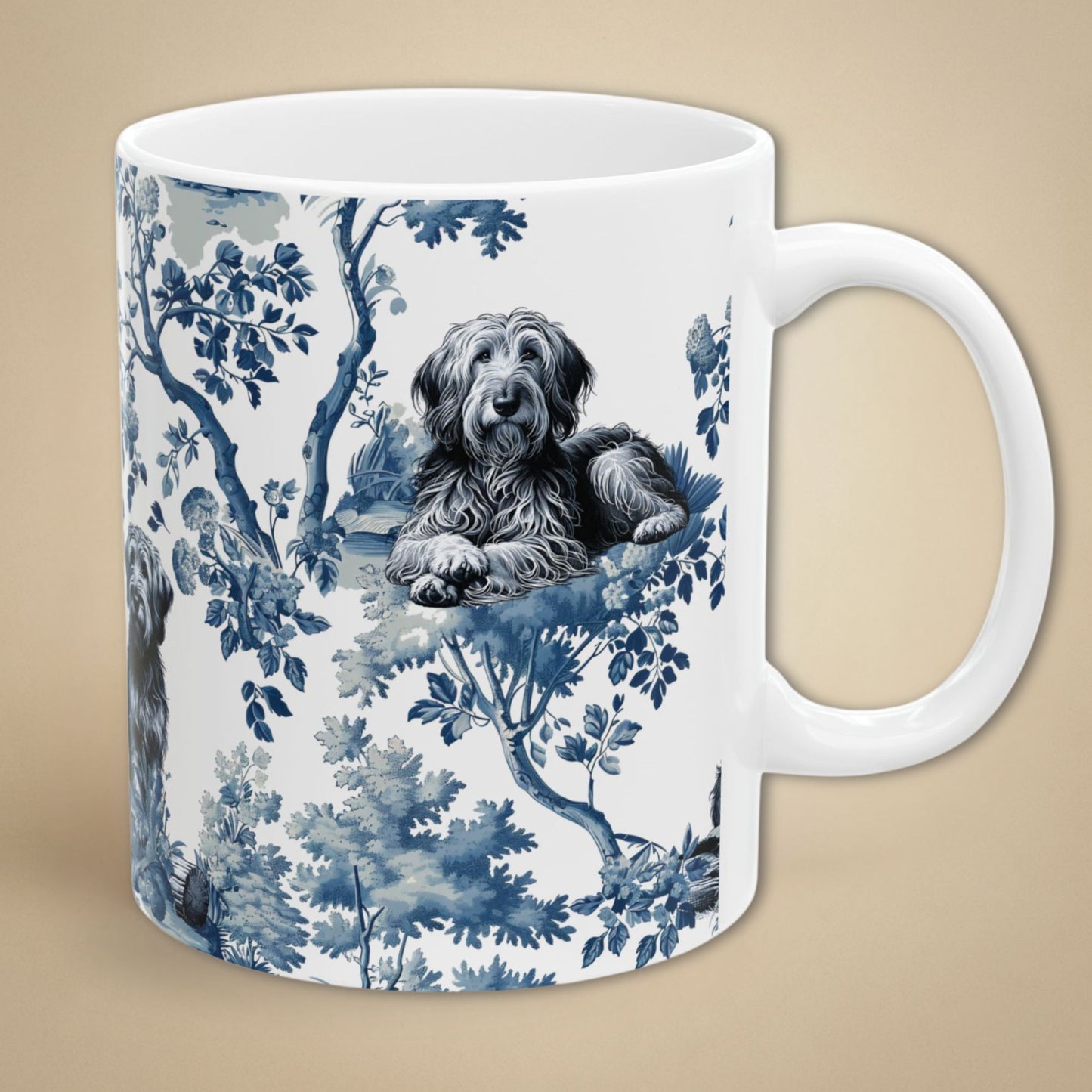 Otterhound Mug - Toile Pattern