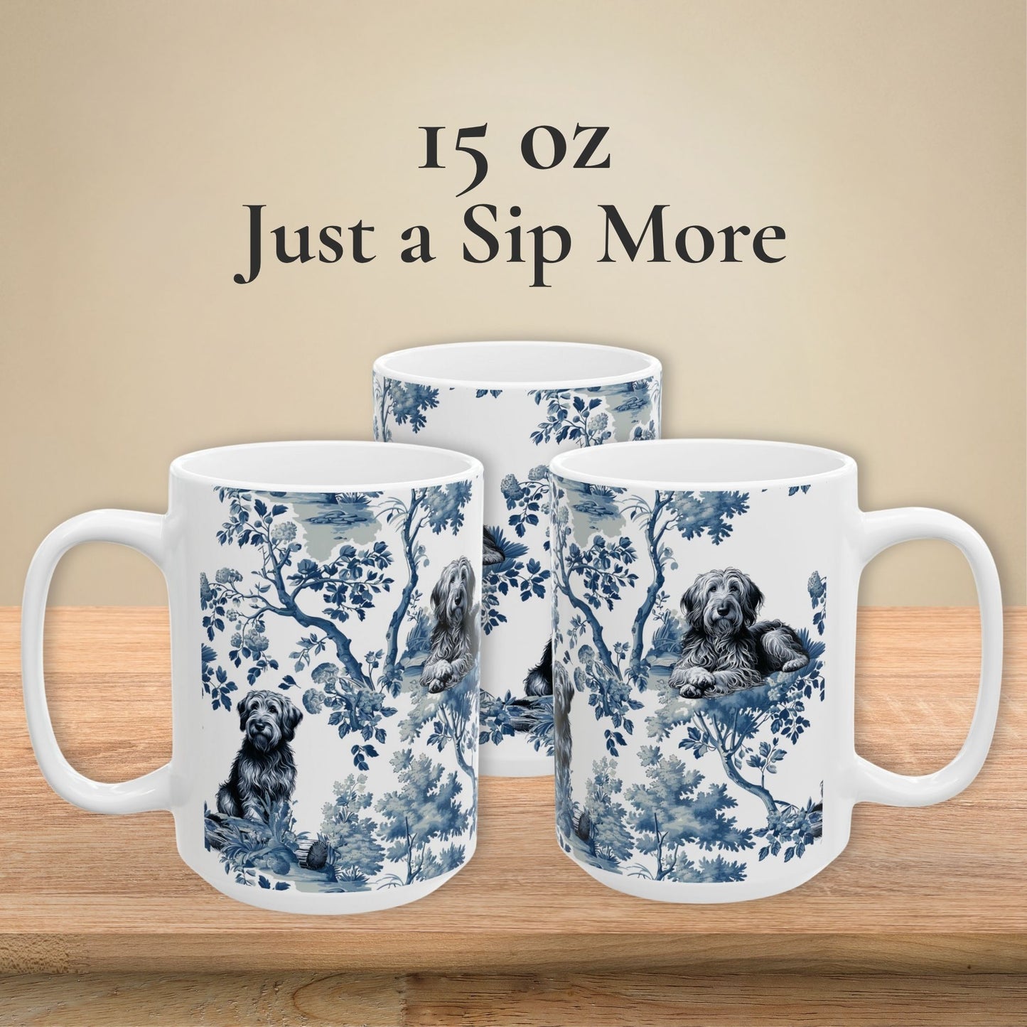 Otterhound Mug - Toile Pattern