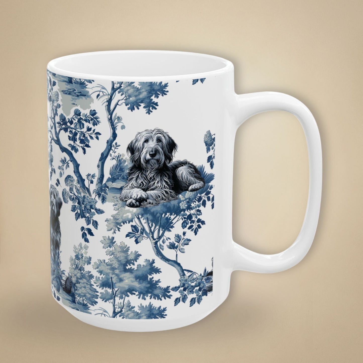 Otterhound Mug - Toile Pattern