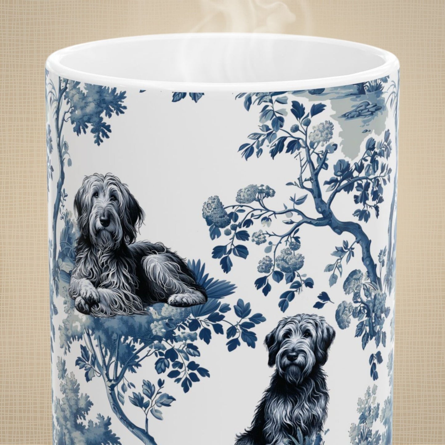 Otterhound Mug - Toile Pattern