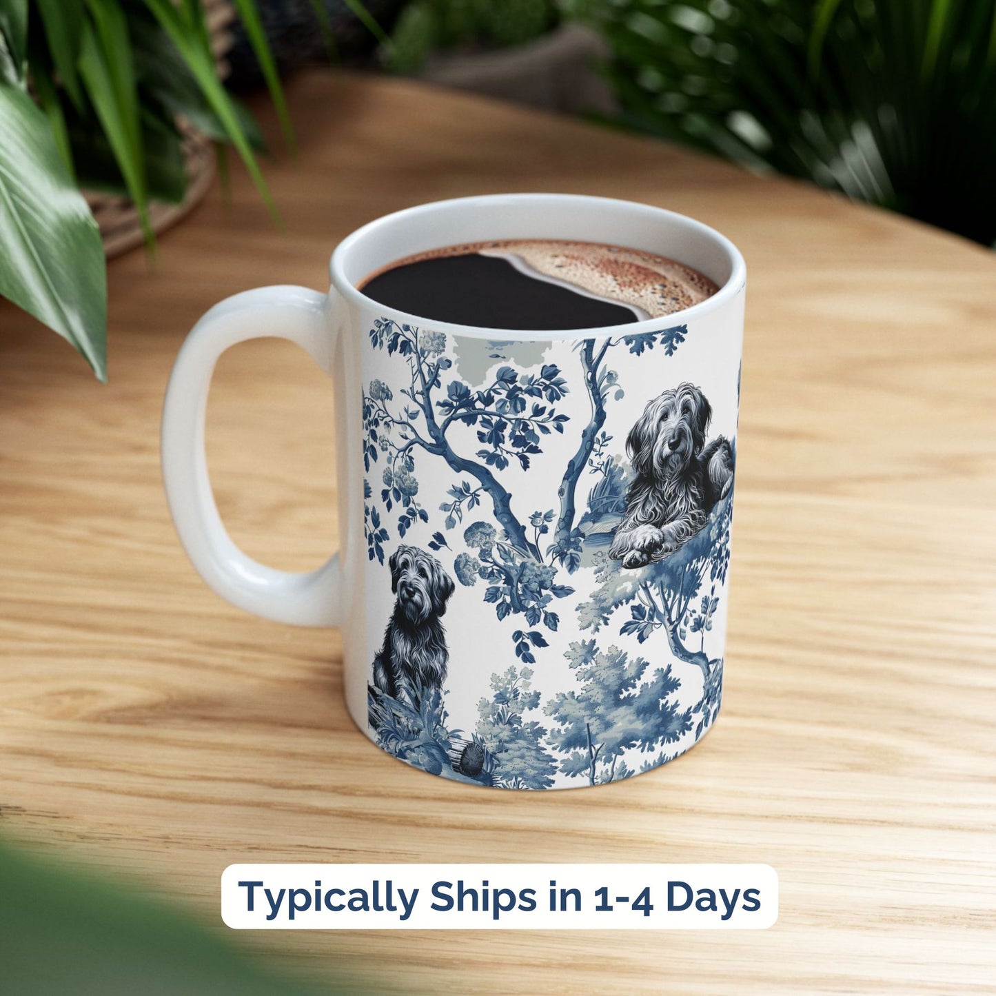 Otterhound Mug - Toile Pattern