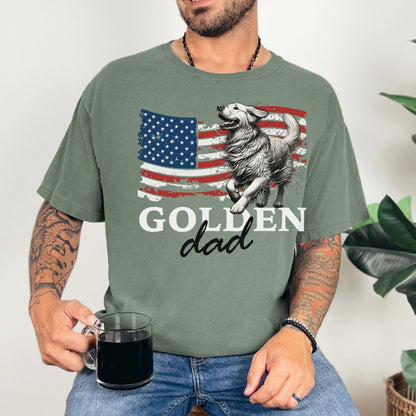 Golden Retriever Shirt - Patriotic Dad