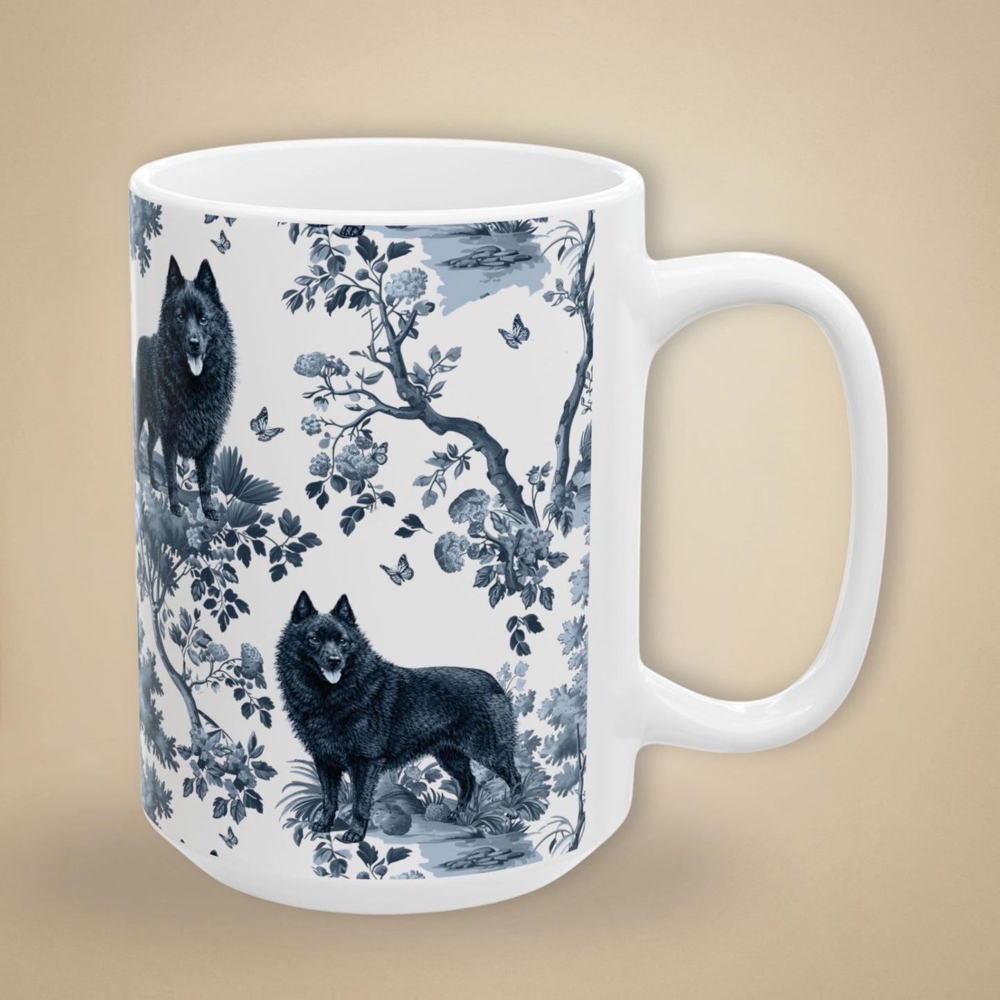 Schipperke Mug - Toile Pattern