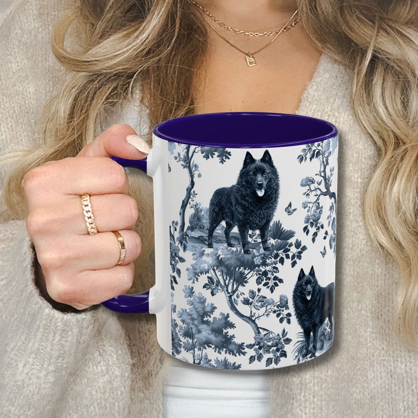Schipperke Mug - Toile Pattern