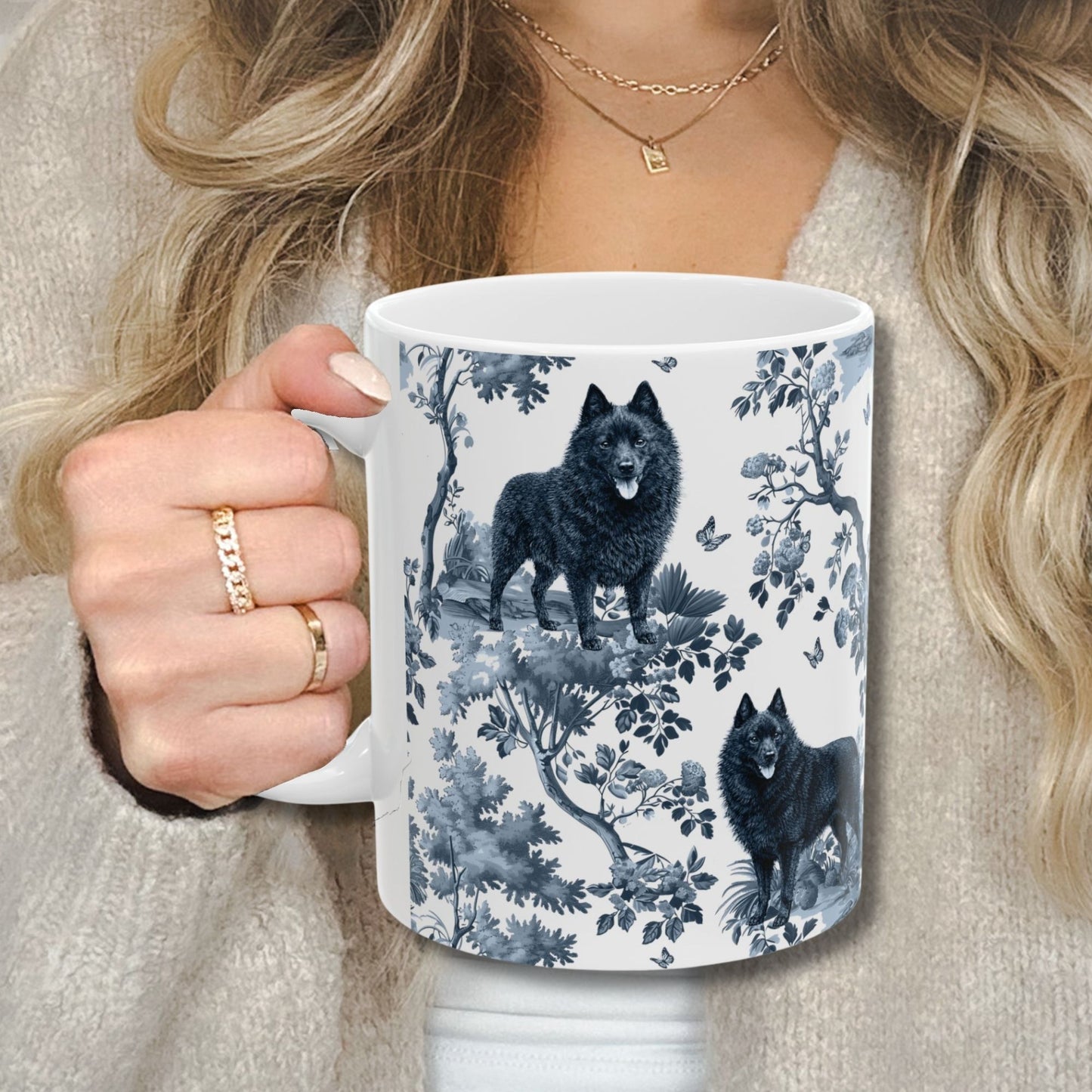 Schipperke Mug - Toile Pattern