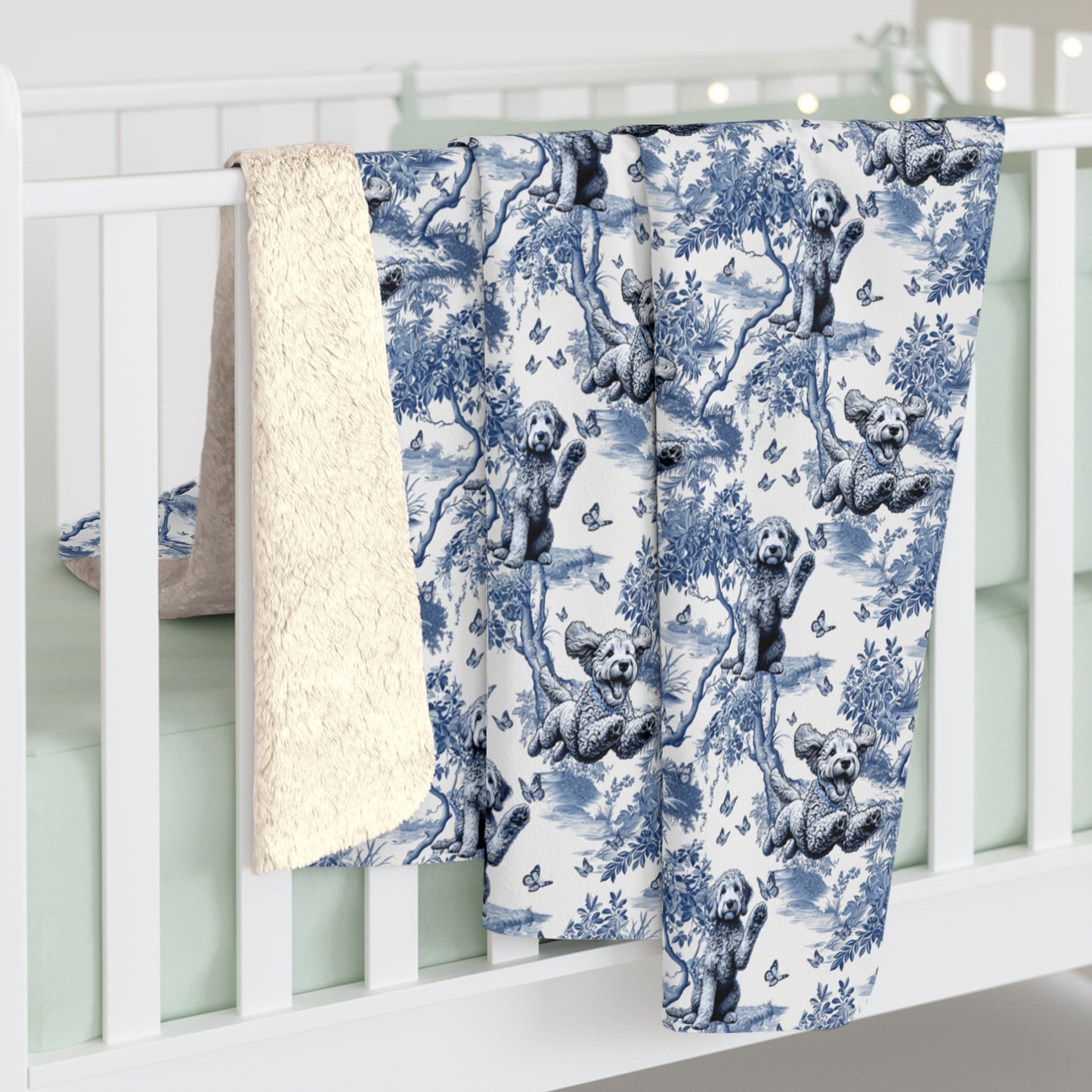 Goldendoodle Blanket - Toile Pattern