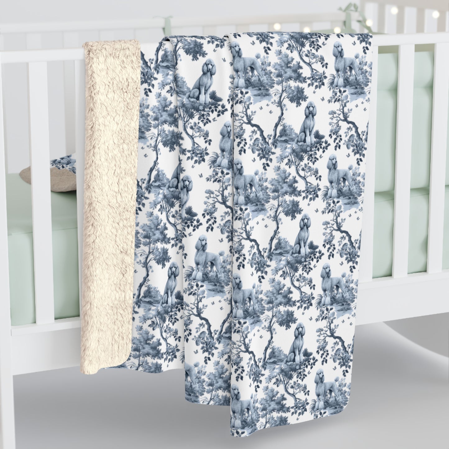 Standard Poodle Blanket - Toile Pattern